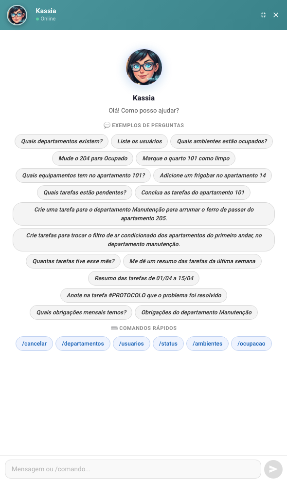 Interface da Kassia